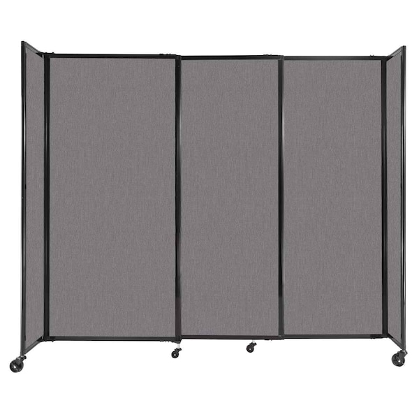 StraightWall Sliding Portable Partition 7'2" x 6' Slate Fabric